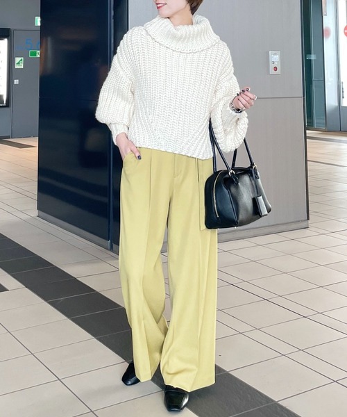 mysty woman（ミスティウーマン） スラックス パンツ ベルトツキ