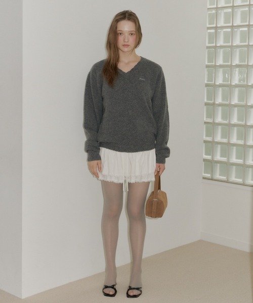 GIUNON ニット セーター loose scallop v-neck knit / ルーズ