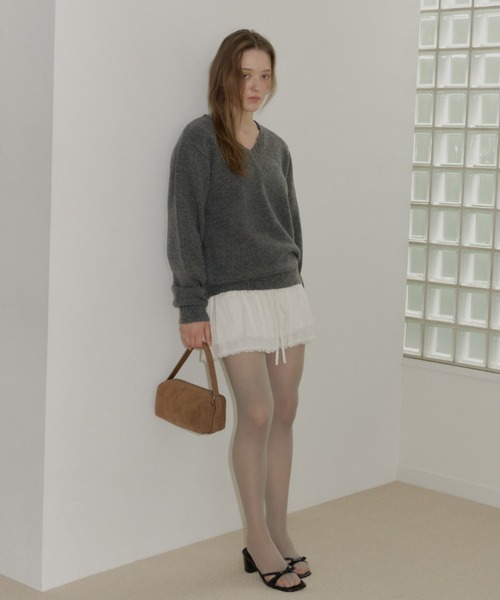 GIUNON ニット セーター loose scallop v-neck knit / ルーズ