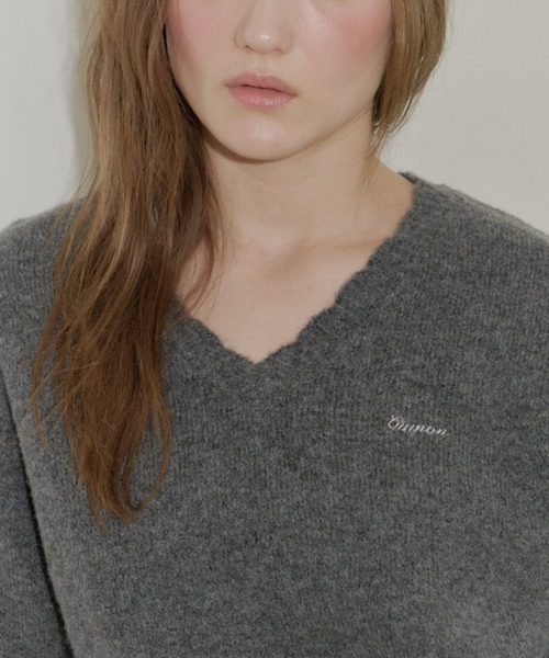 GIUNON ニット セーター loose scallop v-neck knit / ルーズ