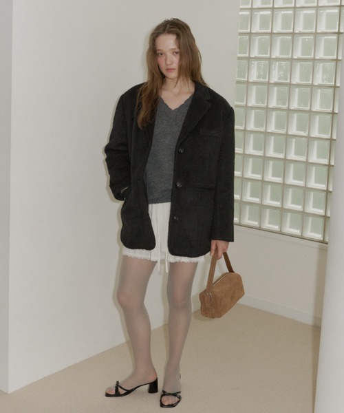 GIUNON ニット セーター loose scallop v-neck knit / ルーズ