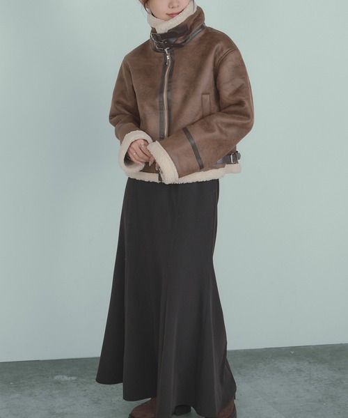 H.TOKYO ブルゾン アウター 短丈フェイクムートンジャケット