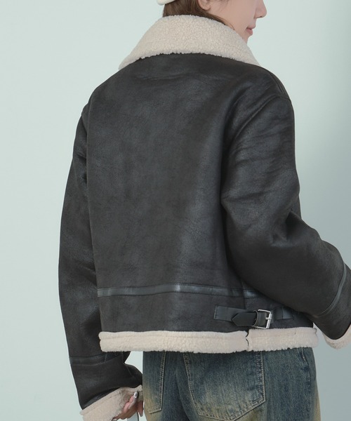 H.TOKYO ブルゾン アウター 短丈フェイクムートンジャケット