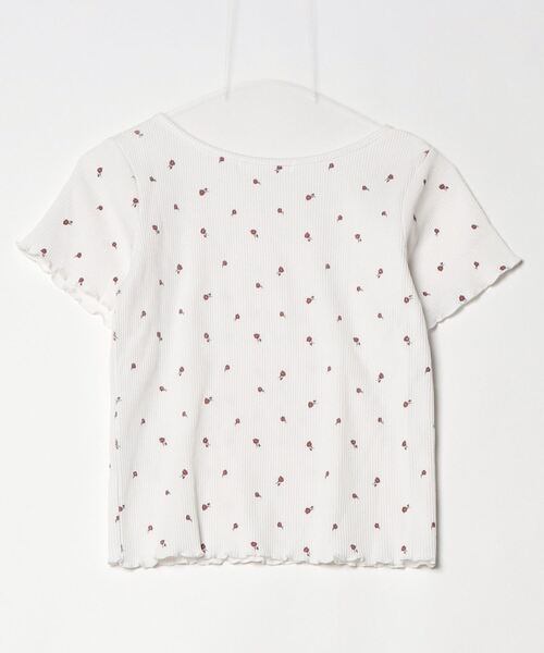 [archives] цветочный принт трикотаж с коротким рукавом M белый женский 