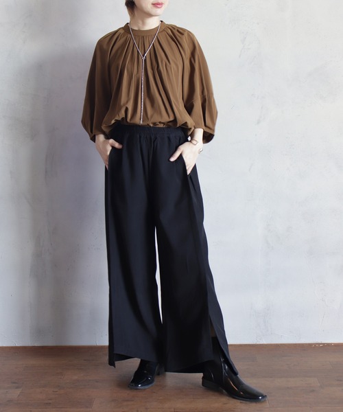 「BITTOKO」 スラックス FREE ブラウン レディース_画像3