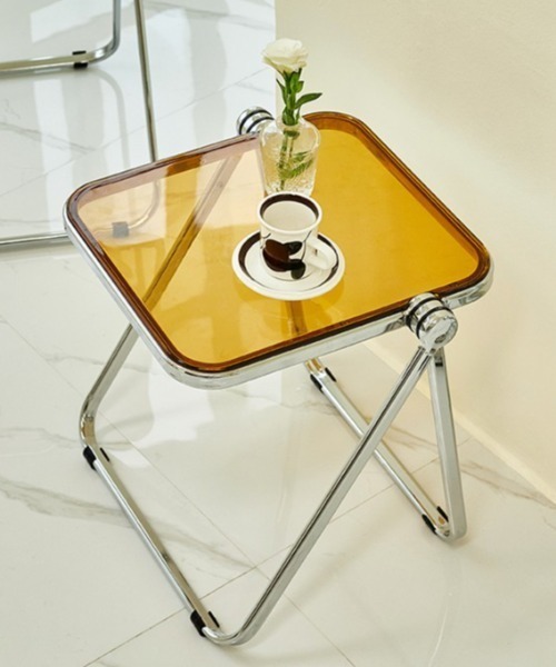 家具 Folding modern acrylic side table : ZOZOTOWN Yahoo!店 - 通販