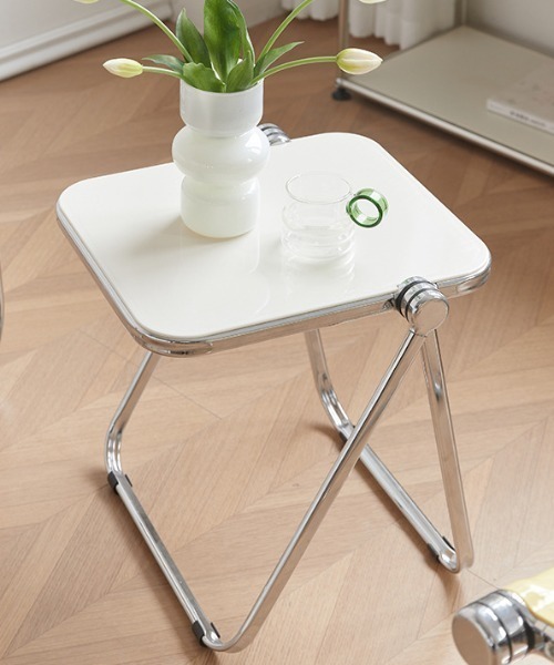 サイドテーブル・ナイトテーブル・ローテーブル Made in I Folding modern acrylic table 家具 Folding modern acrylic side table : ZOZOTOWN Yahoo!店 - 通販