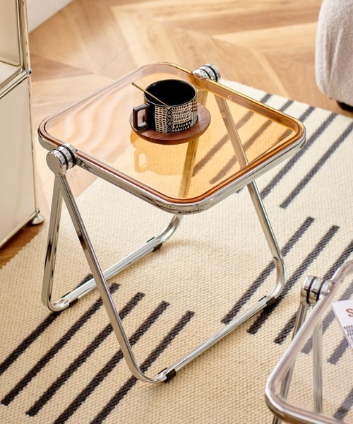家具 Folding modern acrylic side table : ZOZOTOWN Yahoo!店 - 通販