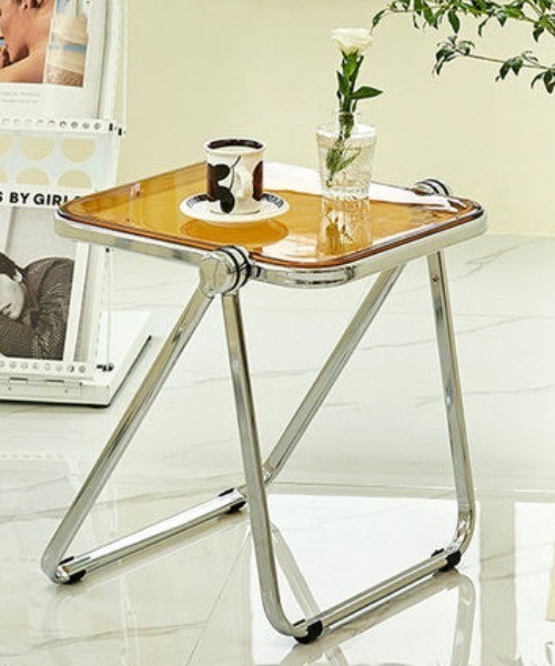 家具 Folding modern acrylic side table : ZOZOTOWN Yahoo!店 - 通販