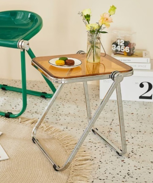 家具 Folding modern acrylic side table : ZOZOTOWN Yahoo!店 - 通販