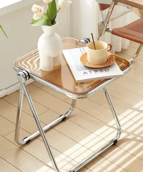 家具 Folding modern acrylic side table : ZOZOTOWN Yahoo!店 - 通販