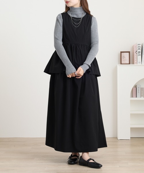 FUNALIVE（ファンアライブ） ワンピース ペプラムフリルノースリーブ