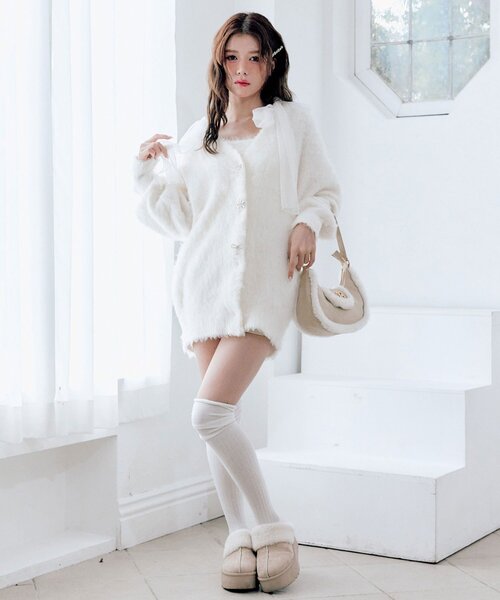 OLIVE des OLIVE（オリーブデオリーブ） カーディガン snow long