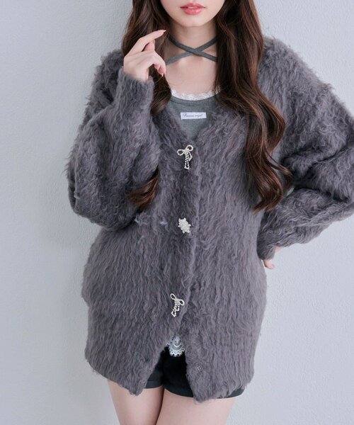 OLIVE des OLIVE（オリーブデオリーブ） カーディガン snow long