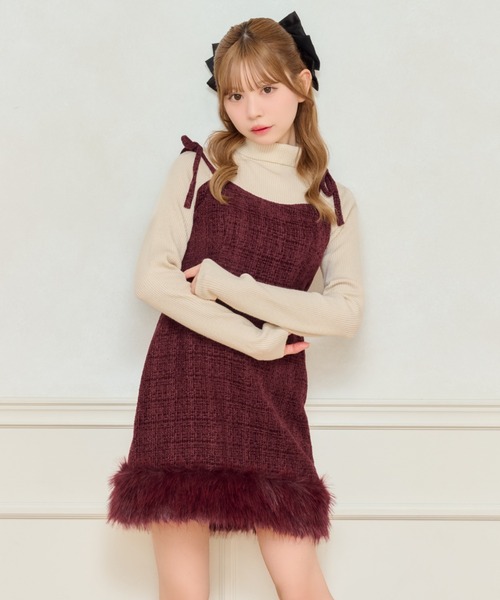 apres jour（アプレジュール） ワンピース 「ペチコート付き」肩リボン