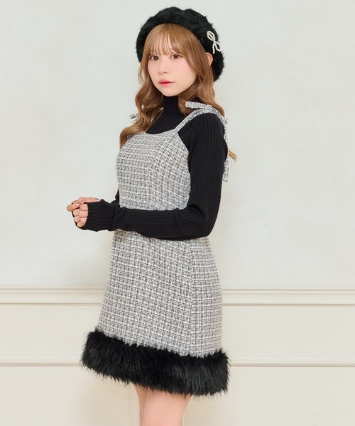 apres jour（アプレジュール） ワンピース 「ペチコート付き」肩リボン