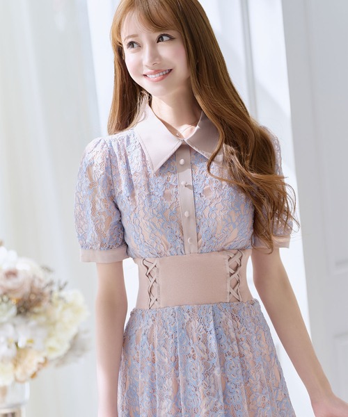 「emiriawiz」 半袖ワンピース MEDIUM ベージュ レディース_画像4