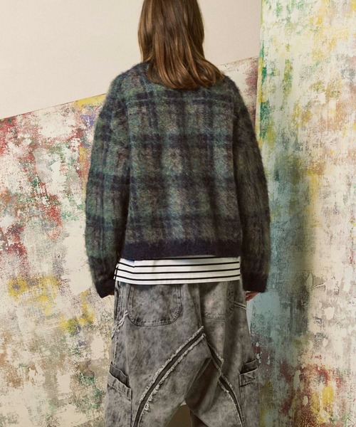 plaid pattern cardigan / チェックパターンカーディガン mideal（マイディール）の「plaid pattern cardigan / チェック
