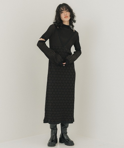 「PUBLIC TOKYO」 ニットワンピース FREE ブラック レディース_画像2