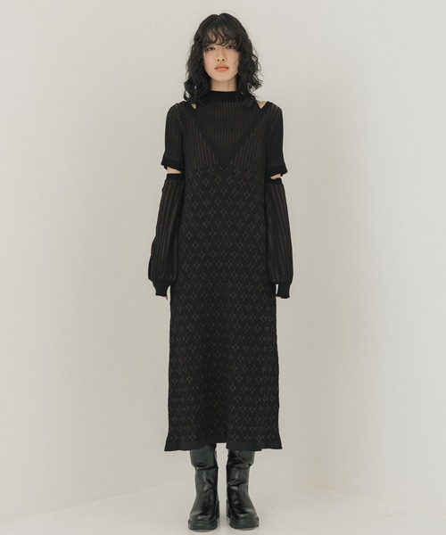 「PUBLIC TOKYO」 ニットワンピース FREE ブラック レディース_画像4