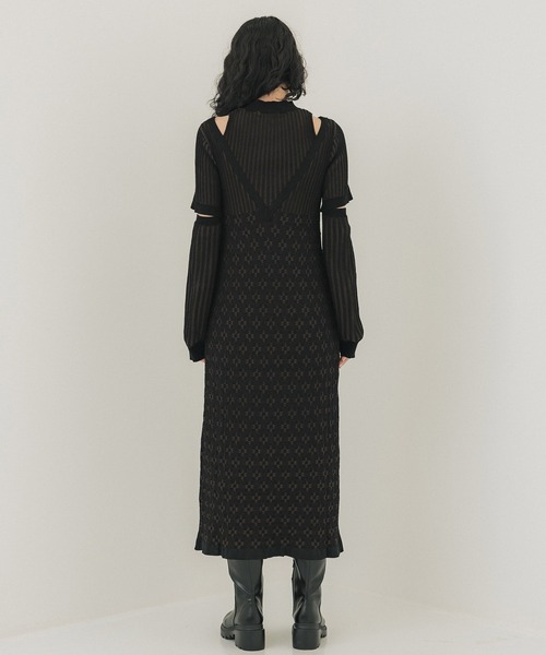 「PUBLIC TOKYO」 ニットワンピース FREE ブラック レディース_画像6