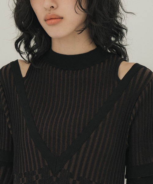 「PUBLIC TOKYO」 ニットワンピース FREE ブラック レディース_画像8