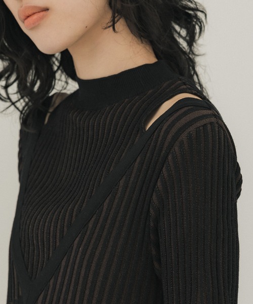 「PUBLIC TOKYO」 ニットワンピース FREE ブラック レディース_画像9