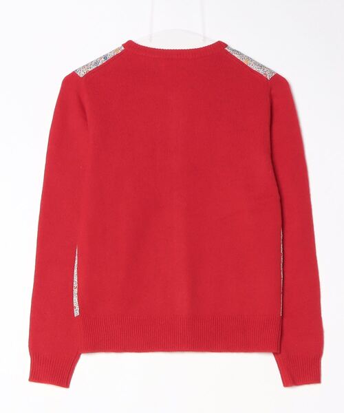 「BEAMS BOY」 ニットカーディガン 1 レッド レディース_画像2