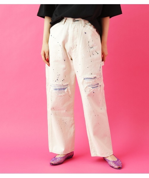 [RODEO CROWNS WIDE BOWL] Denim брюки MEDIUM голубой женский 