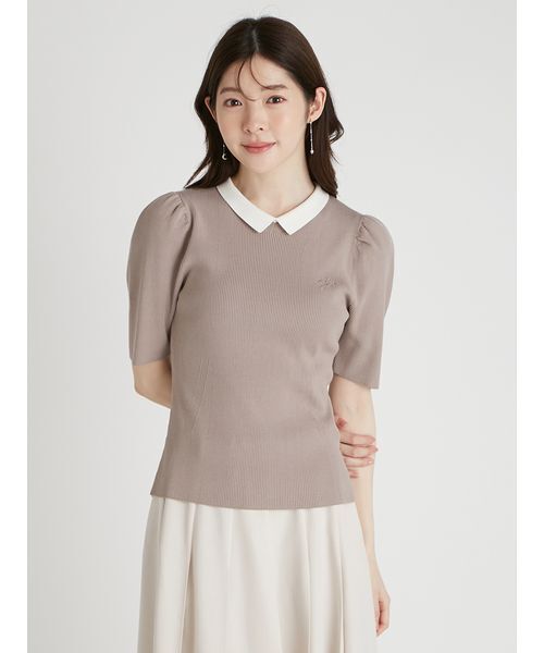 「CELFORD」 半袖ニット F オフホワイト レディースの画像