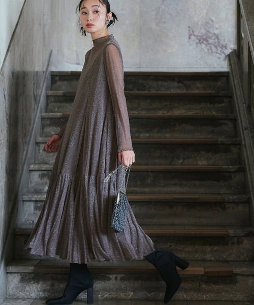 「RUIRUE BOUTIQUE」 長袖ワンピース M チャコール レディース_画像6