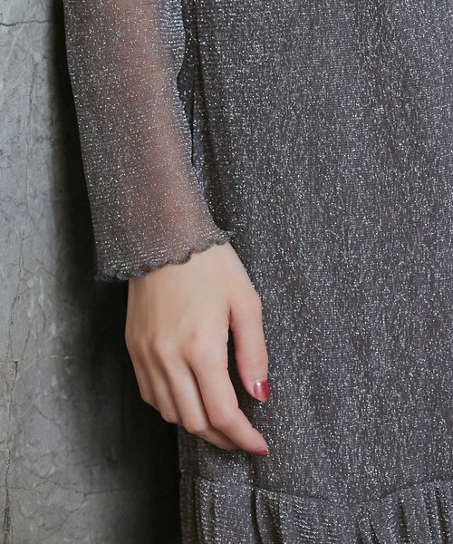 「RUIRUE BOUTIQUE」 長袖ワンピース M チャコール レディース_画像7