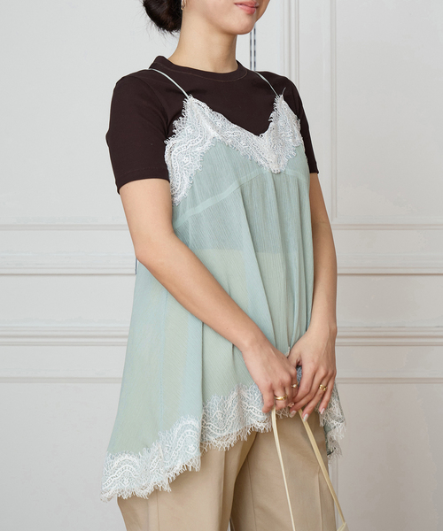IENA LA BOUCLE（イエナラブークル） キャミソール 楊柳レースミニ