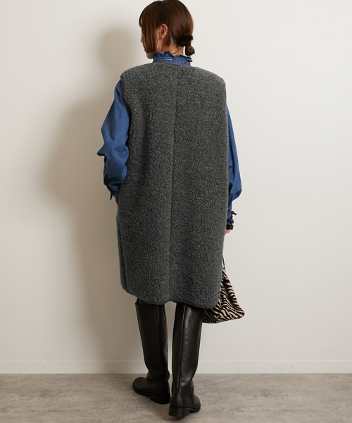 「COLD BREAKER」 ベスト FREE チャコールグレー レディース_画像2