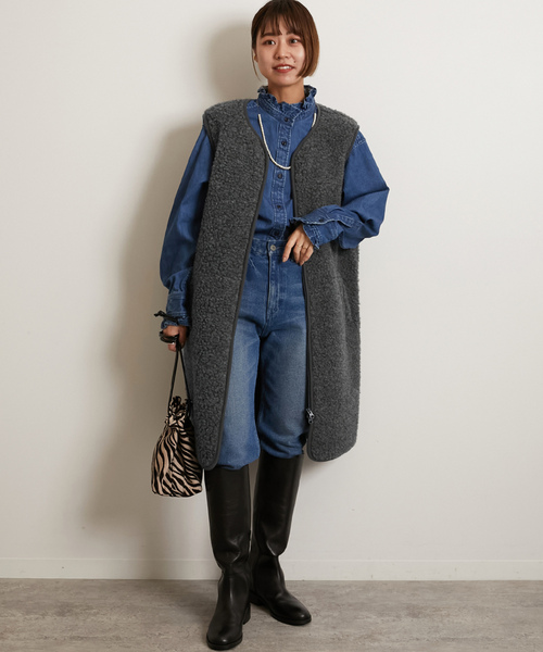 「COLD BREAKER」 ベスト FREE チャコールグレー レディース_画像4