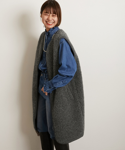 「COLD BREAKER」 ベスト FREE チャコールグレー レディース_画像5