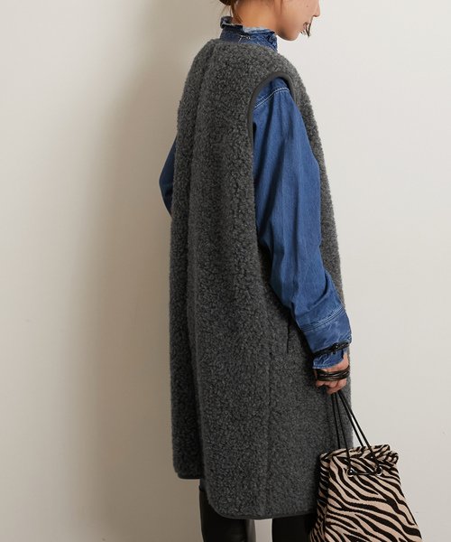 「COLD BREAKER」 ベスト FREE チャコールグレー レディース_画像6