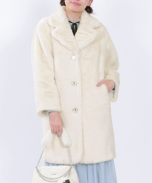マリークワント MARY QUANT チェスターコート ダブル ロング M 黒 MARY 
