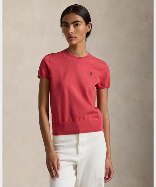 新品タグ付 現行品 ポロラルフローレン ショートスリーブ クルーネック ニット POLO RALPH LAUREN（ポロ・ラルフローレン） ラルフローレン ニット