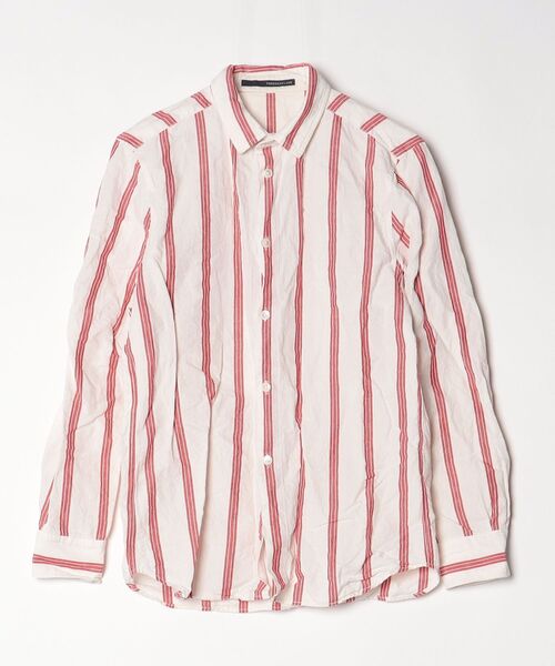 TOMORROWLAND（トゥモローランド） ストライプ柄長袖シャツ M ホワイト
