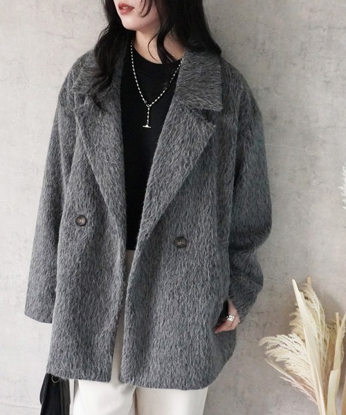 Emma（エマ） ダウンコート ダウンジャケット ダブルボタンシャギー