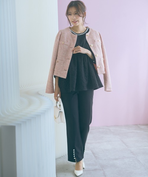 marun（マルン） 「大きいサイズ」ふくれジャガードパフスリーブ
