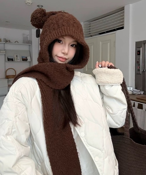 Malbon 秋冬フーディー 防寒ニットスポーティ大人可愛い⭐ スポーティ Malbon 秋冬フーディー 防寒ニットスポーティ大人可愛い⭐ スポーティ