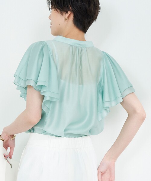 「NOLLEY'S Sophi」 半袖ブラウス 36 グレイッシュブルー レディース_画像9