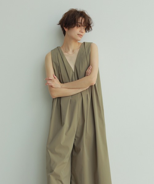 「ETRE TOKYO」 ノースリーブワンピース S ブラック レディースの画像