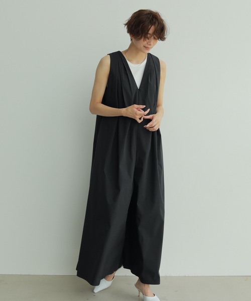 「ETRE TOKYO」 ノースリーブワンピース S ブラック レディースの画像
