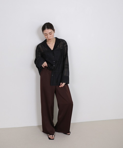 セレクトモカ セットアップ バンドカラー シャツ パンツ M IBO33 楽天市場】select moca（スーツ・セットアップ｜レディース