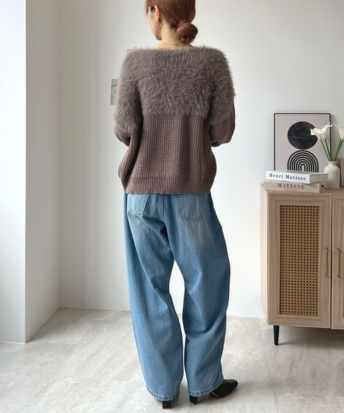 「Futier land」 長袖ニット MEDIUM グレイッシュベージュ レディース_画像3