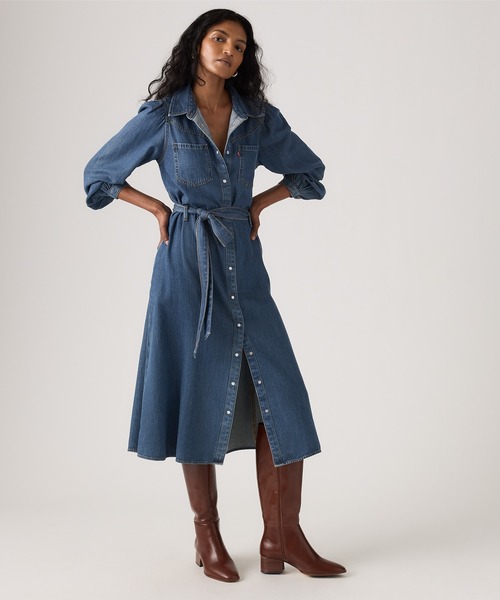 Levi's（リーバイス） シャツワンピース ロングスリーブ マキシドレス
