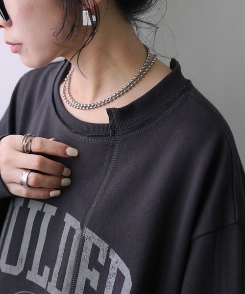 antiqua（アンティカ） トレーナー スウェット リメイク風 スウェット